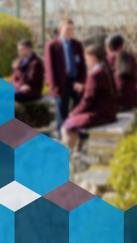 Bede Polding Catholic College South Windsor students sitting in school courtyard