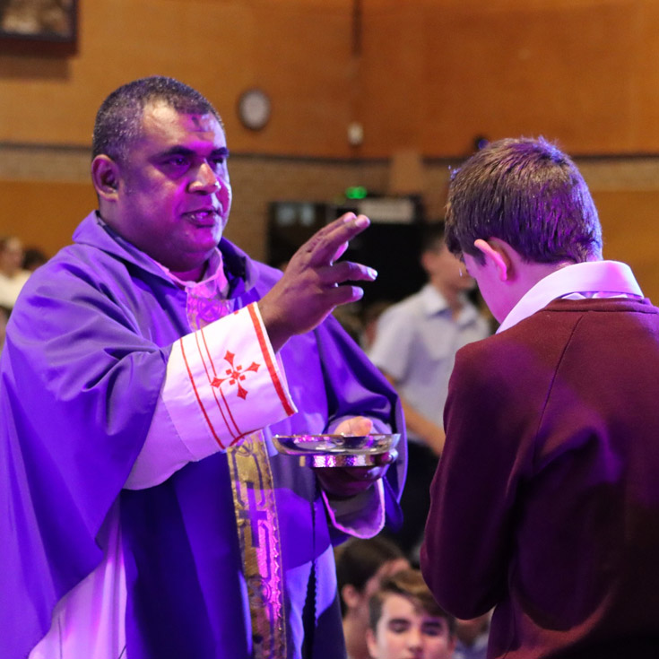 Bede Polding Catholic College South Windsor student being blessed